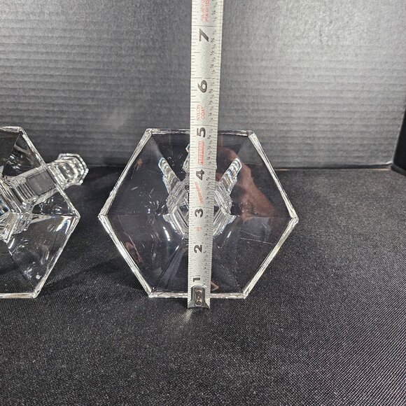 Pair of Tiffany And Company Windham Crystal Candle Holders 8 Inches Tall - Picture 9 of 12